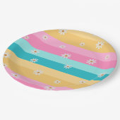 Roller Skate Retro Rainbow Birthday Party Pappteller (Schrägansicht)