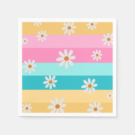 Roller Skate Retro Rainbow Birthday Party Serviette (Vorderseite)