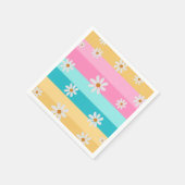 Roller Skate Retro Rainbow Birthday Party Serviette (Ecke)