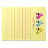 Roller Skate Retro Skaten Stationäre Notepad Notizblock (Vorderseite)