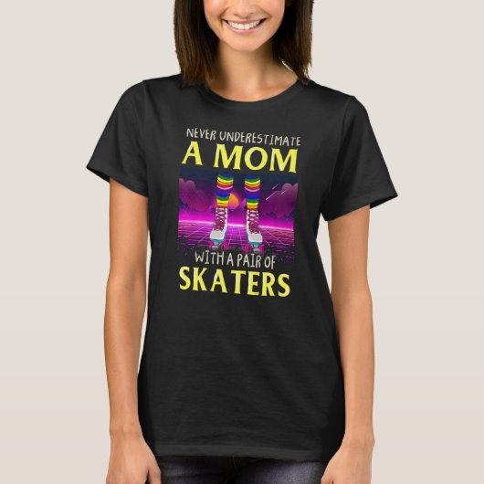Roller-Skate Rollerskating Aighties Outfit 70er P T-Shirt (Vorderseite)