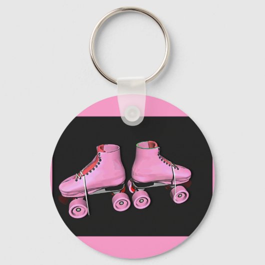 Roller-Skate rosa Schlüsselanhänger (Vorderseite)