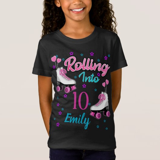 Roller Skate Skaten Custom Birthday MAtching T-Shirt (Vorderseite)
