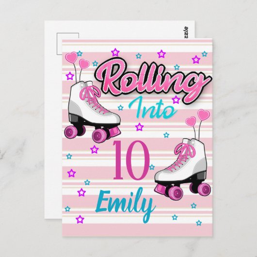 Roller Skate Skaten Custom Geburtstag Postkarte (Vorne/Hinten)