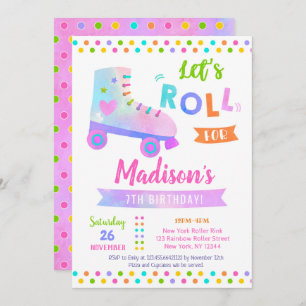 Roller Skate Skaten Geburtstagsparty Einladungen