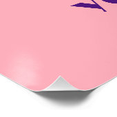 Roller Skate Skaten Pink Birthday Disco Party Poster (Ecke)