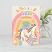 Roller Skate Skaten Retro Groovy Geburtstagsparty Einladung (Stehend Vorderseite)