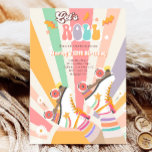 Roller Skate Skaten Retro Groovy Geburtstagsparty  Einladung<br><div class="desc">Eine tolle und niedliche Skate-Einladung! Retro Roller Skate Thema.</div>