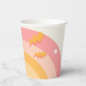 Roller Skate Skaten Retro Groovy Girl Birthday Pa Pappbecher (Rückseite)