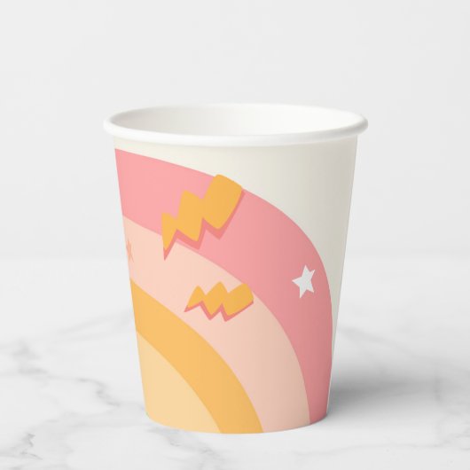 Roller Skate Skaten Retro Groovy Girl Birthday Pa Pappbecher (Rückseite)