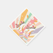 Roller Skate Skaten Retro Groovy Girl Birthday Pa Serviette (Ecke)