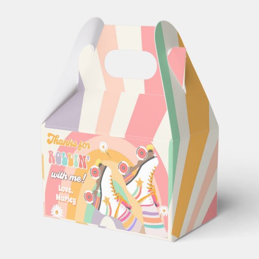 Roller Skate Skaten Retro Party Girl Gable Box Geschenkschachtel (Vorderseite)