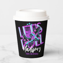 Roller Skate Sweet 16 Thema Geburtstagsparty Pappbecher