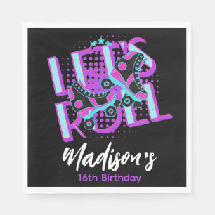 Roller Skate Sweet 16 Thema Geburtstagsparty Serviette