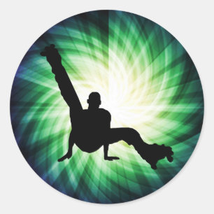 Roller-Skate-Tanzen Runder Aufkleber
