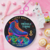 Roller-Skate, Turning 8 Ballon Pappteller (Party)