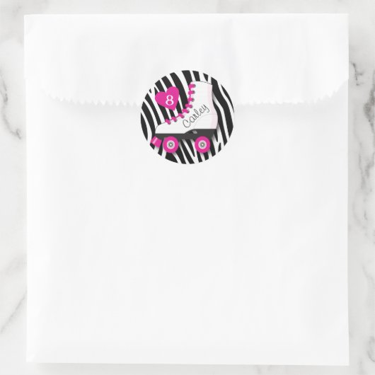 Roller Skate Zebra Sticker (Tasche)