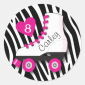 Roller Skate Zebra Sticker (Vorderseite)
