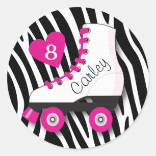 Roller Skate Zebra Sticker