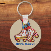 Roller Skaten 80er Schlüsselanhänger (Vorderseite)