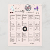 Roller Skaten Bachelorette Bingo Party Game Card (Vorderseite)