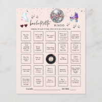 Roller Skaten Bachelorette Bingo Party Game Card