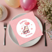 Roller Skaten Balloons Glitzer Girl's Birthday Serviette