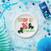 Roller Skaten Birthday Boy Family Matching  Pappteller (Party)