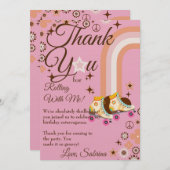 Roller Skaten Birthday Dankeskarte (Vorne/Hinten)