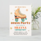 Roller Skaten Birthday Einladung (Stehend Vorderseite)