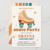 Roller Skaten Birthday Einladung (Vorne/Hinten)