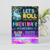Roller Skaten Birthday Einladung (Stehend Vorderseite)