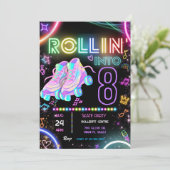 Roller Skaten Birthday Einladung (Stehend Vorderseite)
