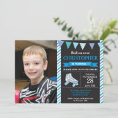 Roller Skaten Birthday Einladung Geburtstagsparty (Stehend Vorderseite)
