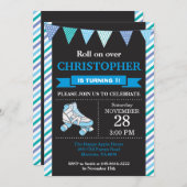 Roller Skaten Birthday Einladung Geburtstagsparty (Vorne/Hinten)