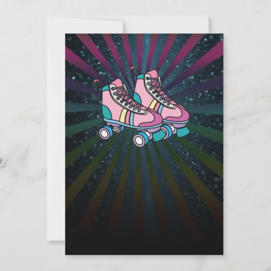 Roller Skaten Birthday Einladung - Mädchen (Rückseite)