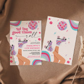 Roller Skaten Birthday Einladung Retro Rainbow