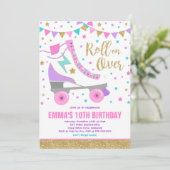 Roller Skaten Birthday Einladung Skaten Party (Stehend Vorderseite)