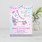 Roller Skaten Birthday Einladung Skaten Party (Stehend Vorderseite)