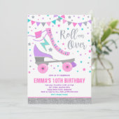 Roller Skaten Birthday Einladung Skaten Party (Stehend Vorderseite)