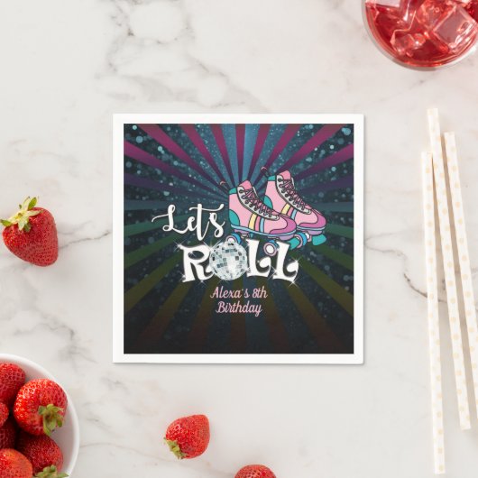 Roller Skaten Birthday Napkin - Custom Serviette (Beispiel)
