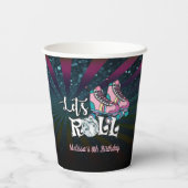 Roller Skaten Birthday Paper Cup - Kundenspezifisc Pappbecher (Rückseite)