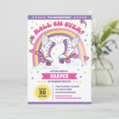 Roller Skaten Birthday Party Einladung (Stehend Vorderseite)