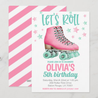 Roller Skaten Birthday Party Einladung