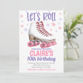 Roller Skaten Birthday Party Einladung (Stehend Vorderseite)