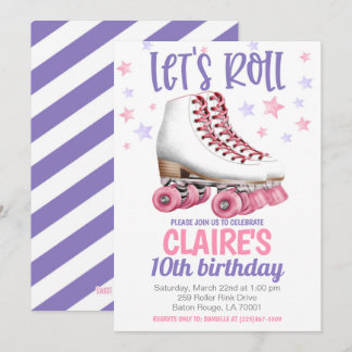 Roller Skaten Birthday Party Einladung