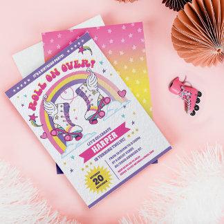 Roller Skaten Birthday Party Einladung