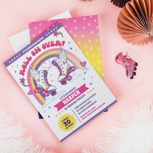 Roller Skaten Birthday Party Einladung