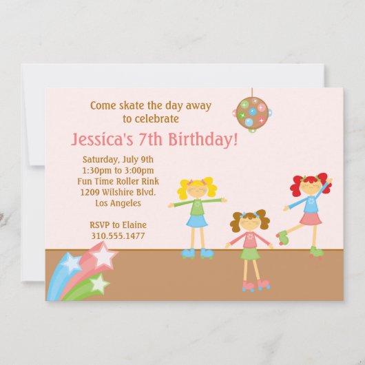 Roller Skaten Birthday Party Einladung (Vorderseite)