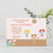 Roller Skaten Birthday Party Einladung (Stehend Vorderseite)